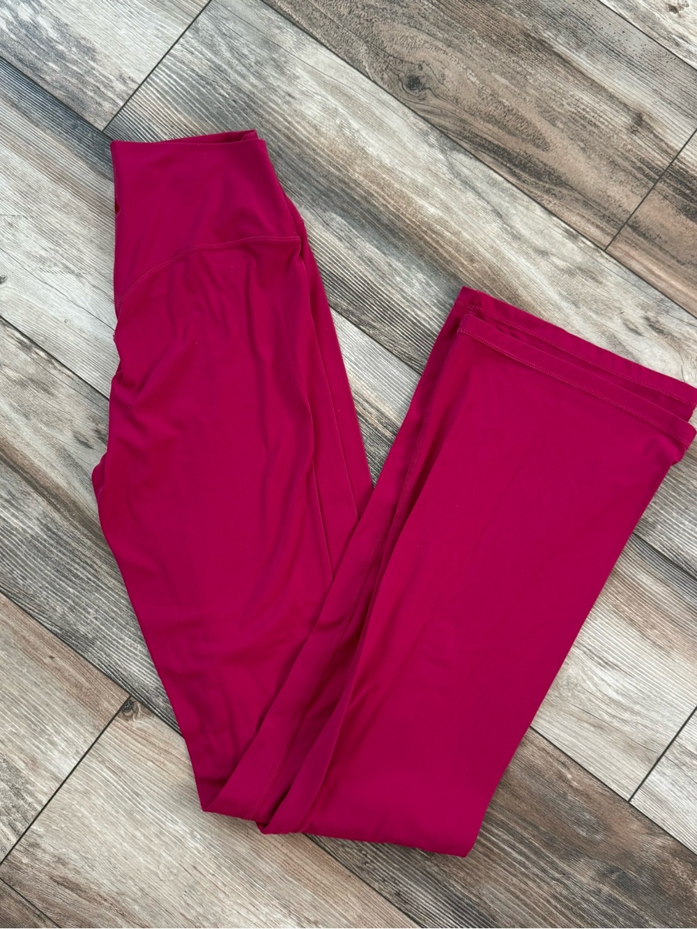 High-Rise Flare Pants in Deep Magenta